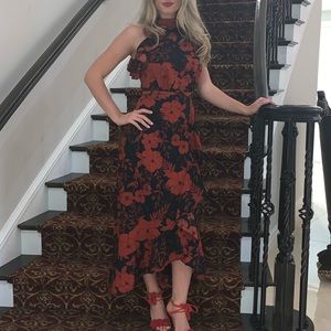 Pretty Little Thing Maxi frill detail floral dress
